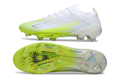 Adidas F50 Lightstrike Pro FG Firm Ground Soccer Cleats - White/Lime Burst/Pure White