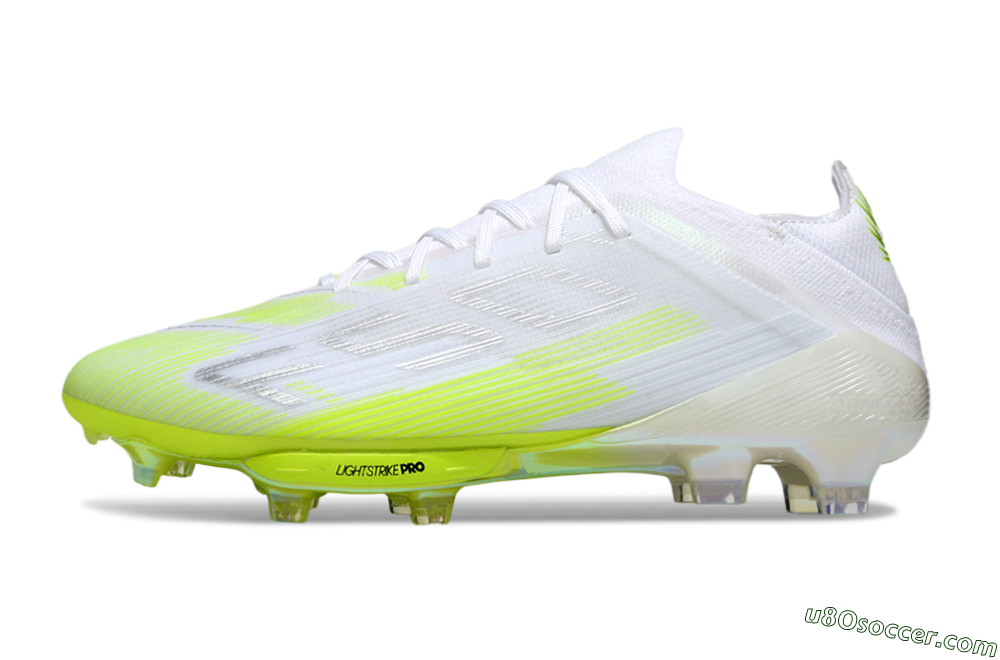 Adidas F50 Lightstrike Pro FG Firm Ground Soccer Cleats - White/Lime Burst/Pure White 2