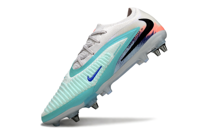 Nike Phantom 6 Low Elite SG Soft Ground Soccer Cleats - White/Aqua Breeze/Pink Peach