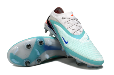 Nike Phantom 6 Low Elite SG Soft Ground Soccer Cleats - White/Aqua Breeze/Pink Peach