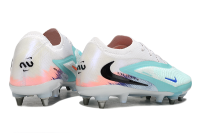 Nike Phantom 6 Low Elite SG Soft Ground Soccer Cleats - White/Aqua Breeze/Pink Peach