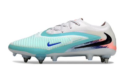 Nike Phantom 6 Low Elite SG Soft Ground Soccer Cleats - White/Aqua Breeze/Pink Peach