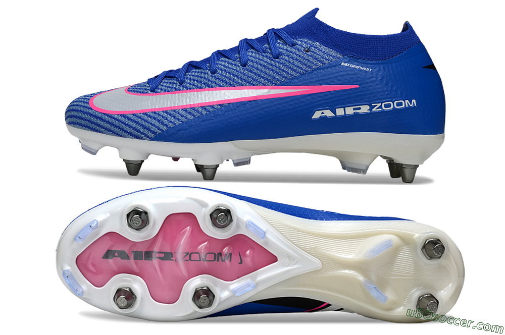 Nike Air Zoom Mercurial Vapor 16 Elite SG Soft Ground Soccer Cleats - Blue/Vibrant Blue/Fresh Pink 0