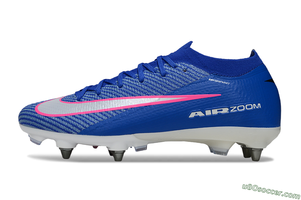 Nike Air Zoom Mercurial Vapor 16 Elite SG Soft Ground Soccer Cleats - Blue/Vibrant Blue/Fresh Pink 2