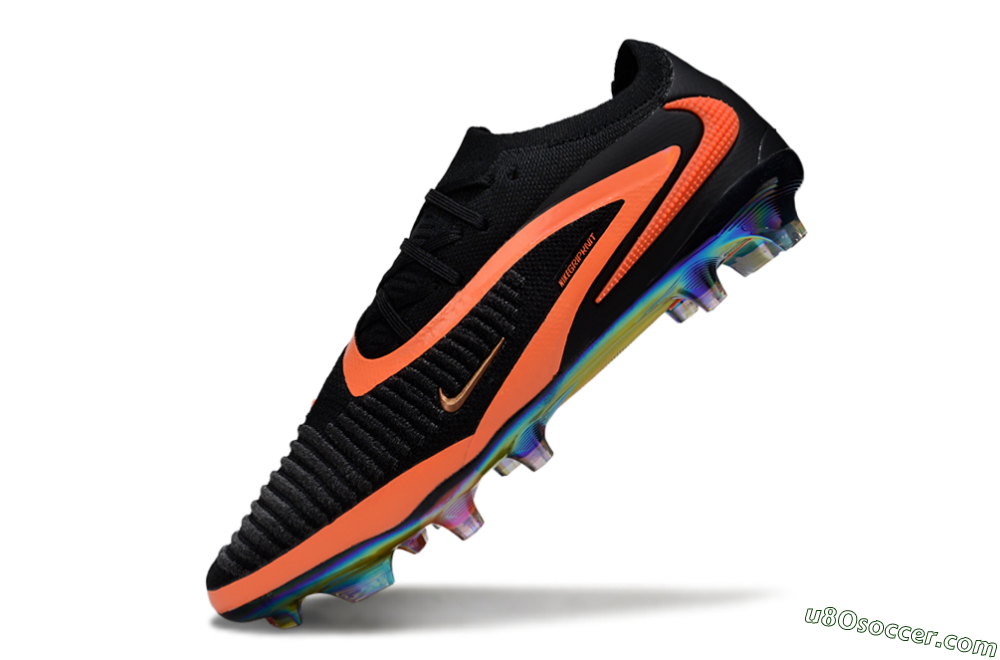 Nike Phantom 6 Low Elite FG Firm Ground Soccer Cleats - Black/Vibrant Orange/Rainbow Hues 5