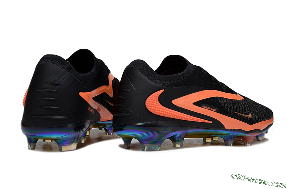 Nike Phantom 6 Low Elite FG Firm Ground Soccer Cleats - Black/Vibrant Orange/Rainbow Hues 6