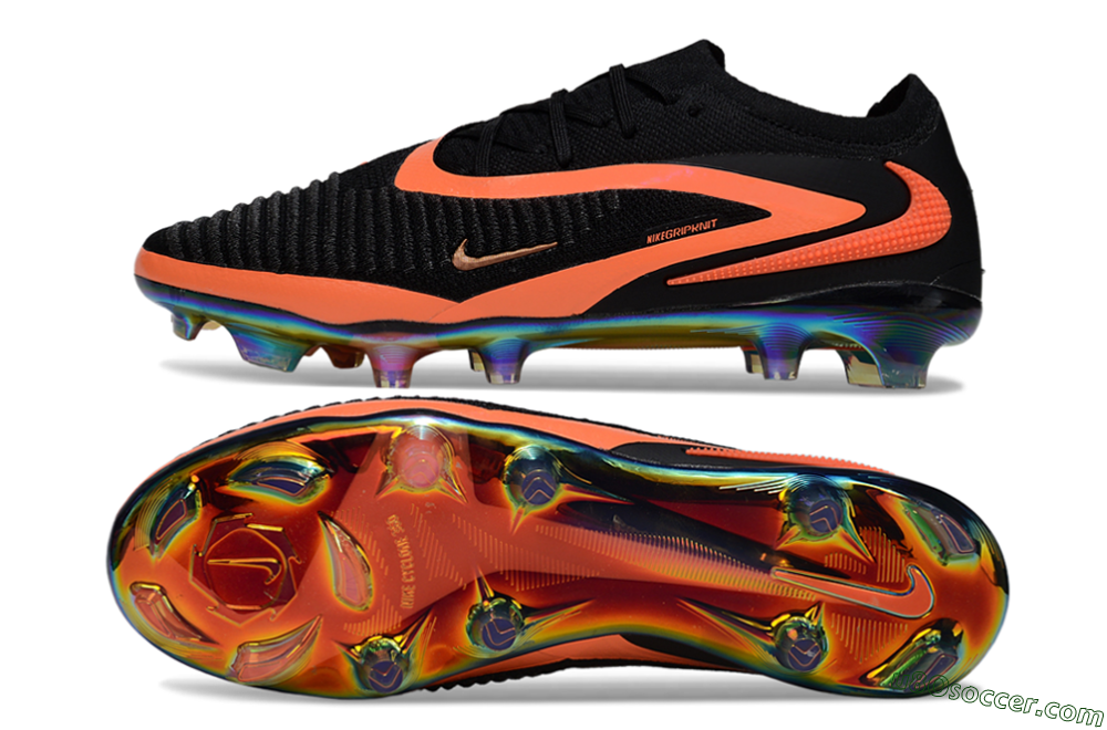 Nike Phantom 6 Low Elite FG Firm Ground Soccer Cleats - Black/Vibrant Orange/Rainbow Hues 0