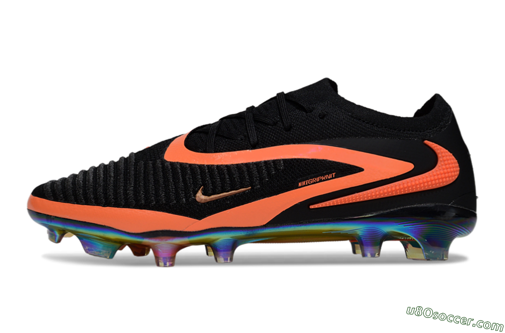 Nike Phantom 6 Low Elite FG Firm Ground Soccer Cleats - Black/Vibrant Orange/Rainbow Hues 2