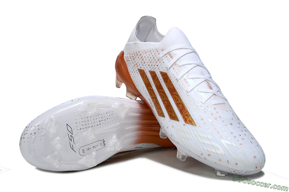 Adidas F50 Pro FG Firm Ground Soccer Cleats - White/Metallic Copper/Solar Red 3