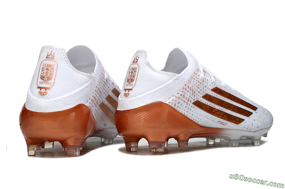 Adidas F50 Pro FG Firm Ground Soccer Cleats - White/Metallic Copper/Solar Red 6