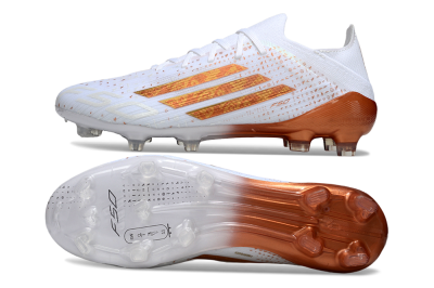 Adidas F50 Pro FG Firm Ground Soccer Cleats - White/Metallic Copper/Solar Red
