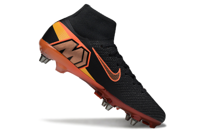 Nike Air Zoom Mercurial Superfly 10 Elite SG Soft Ground Soccer Cleats - Black/Burnt Orange/Shiny Red