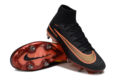 Nike Air Zoom Mercurial Superfly 10 Elite SG Soft Ground Soccer Cleats - Black/Burnt Orange/Shiny Red