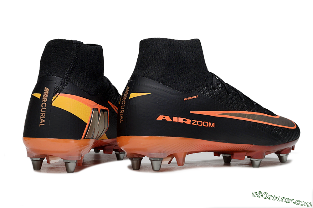 Nike Air Zoom Mercurial Superfly 10 Elite SG Soft Ground Soccer Cleats - Black/Burnt Orange/Shiny Red 6