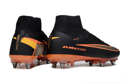 Nike Air Zoom Mercurial Superfly 10 Elite SG Soft Ground Soccer Cleats - Black/Burnt Orange/Shiny Red