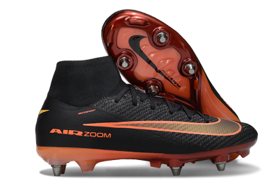 Nike Air Zoom Mercurial Superfly 10 Elite SG Soft Ground Soccer Cleats - Black/Burnt Orange/Shiny Red