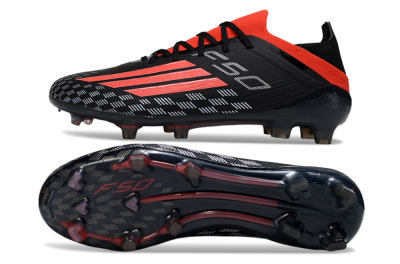 Adidas F50 Pro FG Firm Ground Soccer Cleats - Black/Vibrant Red/Stealth Black
