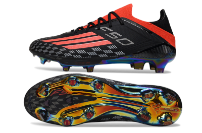 Adidas F50 Lightstrike Pro FG Firm Ground Soccer Cleats - Black/Fiery Red/Neon Blue