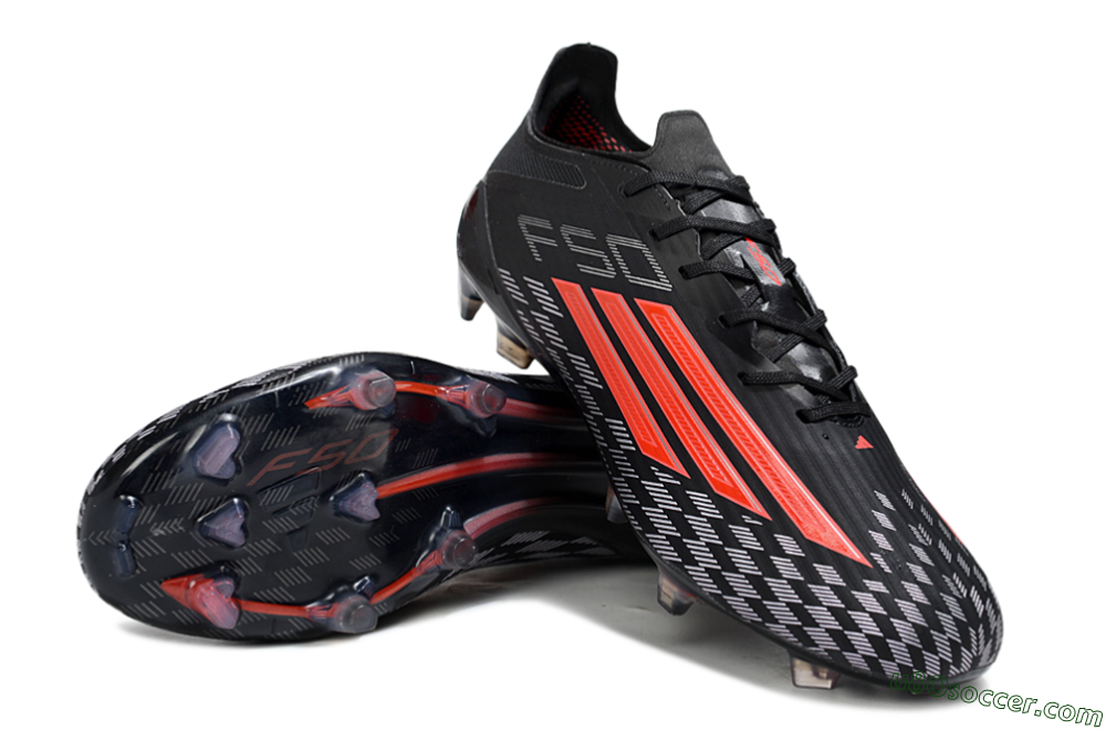 Adidas F50 Pro FG Firm Ground Soccer Cleats - Black/Bright Red/White 3