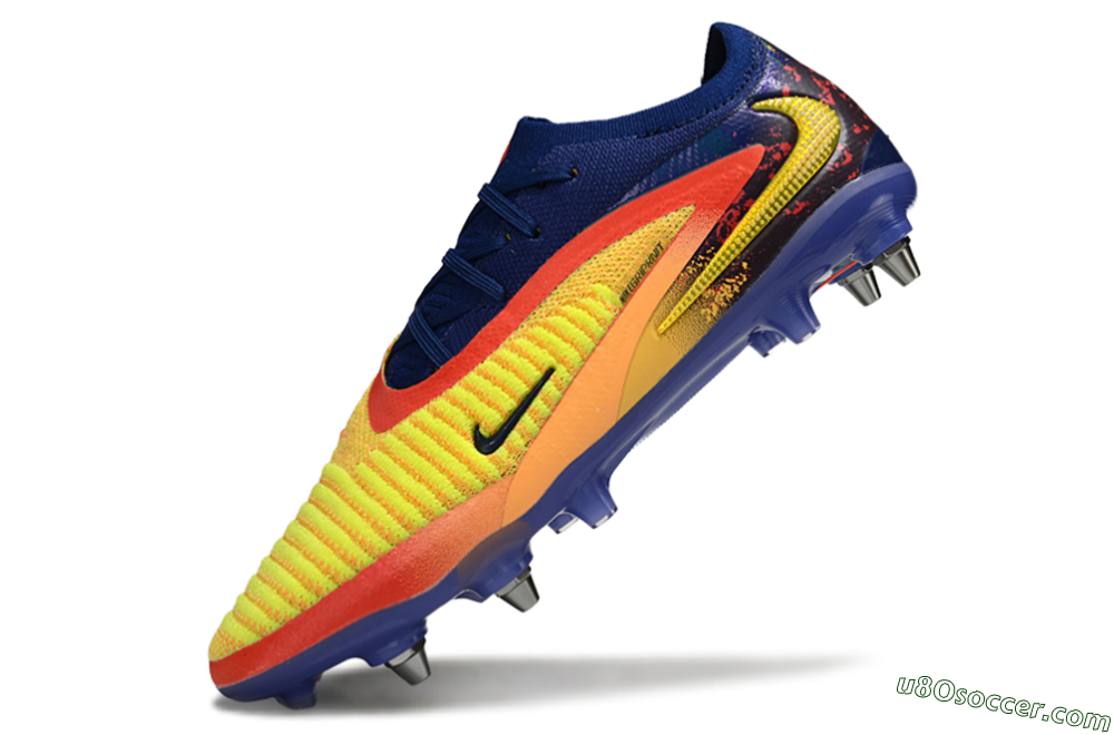Nike Phantom 6 Low Elite SG Soft Ground Soccer Cleats - Yellow/Bright Yellow/Deep Blue 5