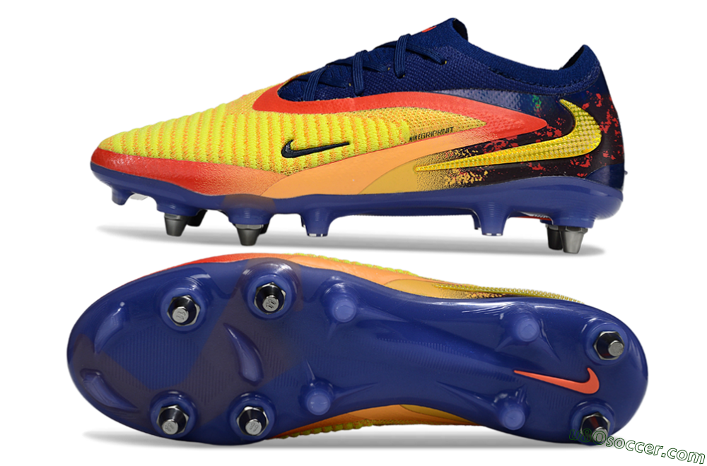 Nike Phantom 6 Low Elite SG Soft Ground Soccer Cleats - Yellow/Bright Yellow/Deep Blue 0