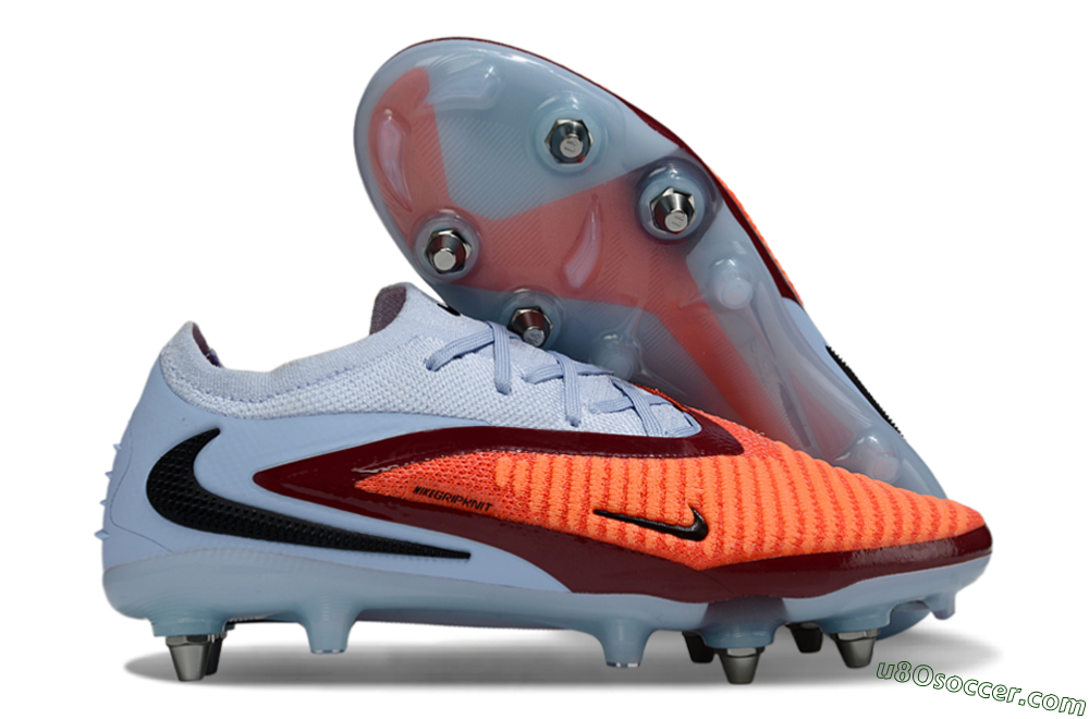 Nike Phantom 6 Low Elite SG Soft Ground Soccer Cleats - Orange/Crimson Red/Sky Blue 1