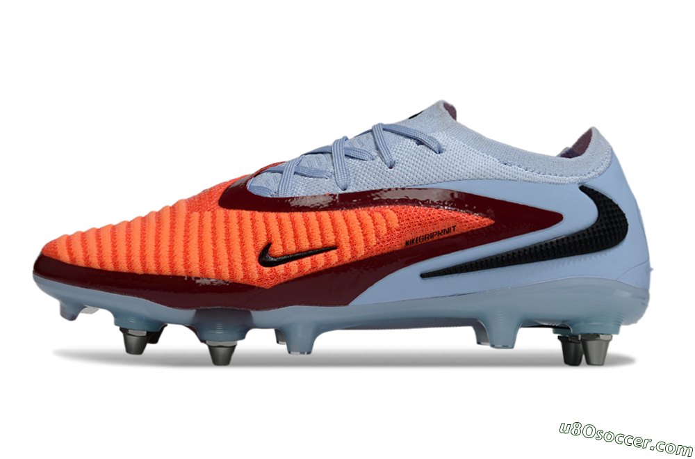 Nike Phantom 6 Low Elite SG Soft Ground Soccer Cleats - Orange/Crimson Red/Sky Blue 2