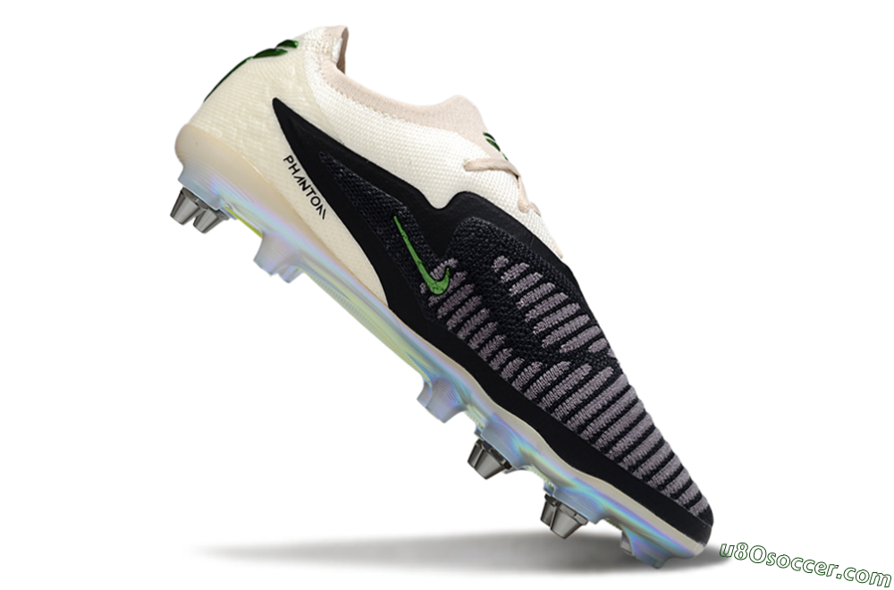 Nike Phantom 6 Low Elite SG Soft Ground Soccer Cleats - Black/Lime Green/Ivory White 4