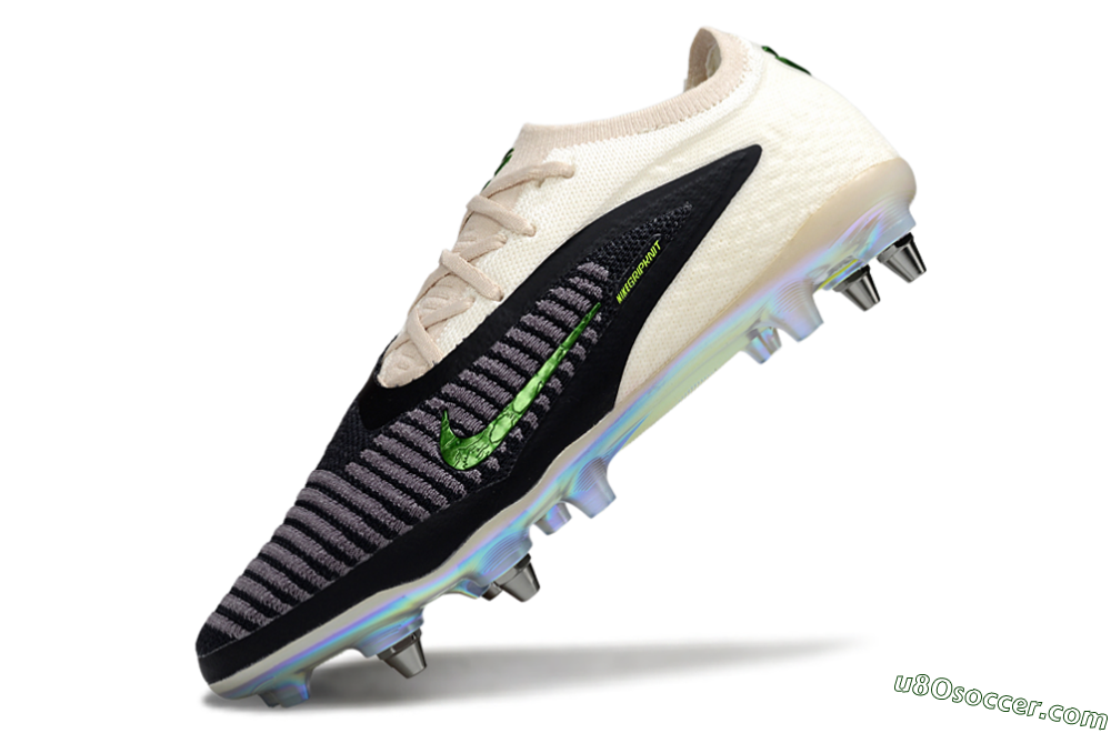 Nike Phantom 6 Low Elite SG Soft Ground Soccer Cleats - Black/Lime Green/Ivory White 5