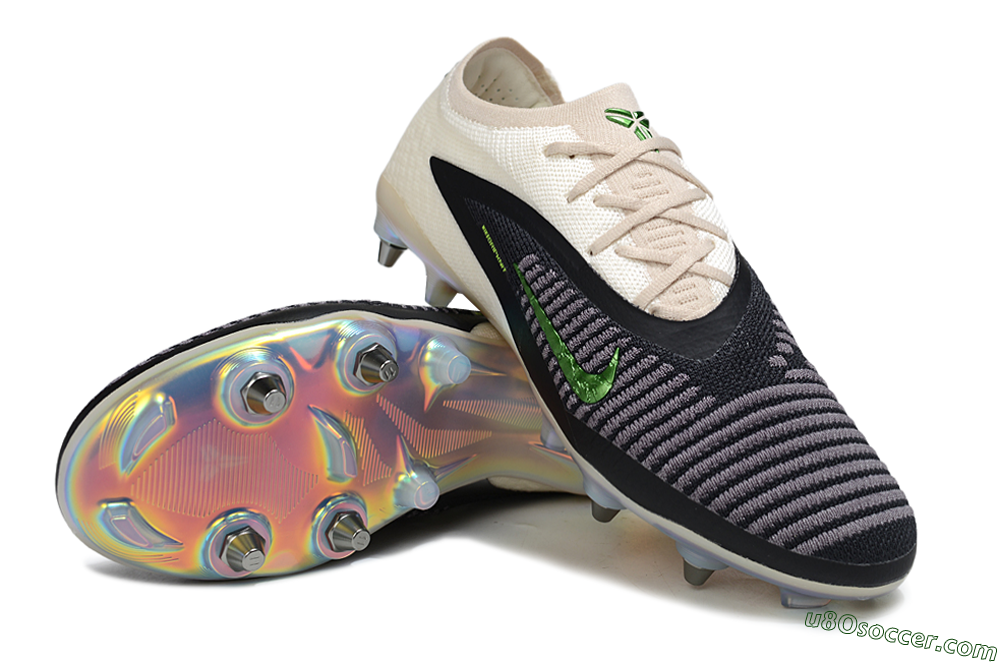 Nike Phantom 6 Low Elite SG Soft Ground Soccer Cleats - Black/Lime Green/Ivory White 3
