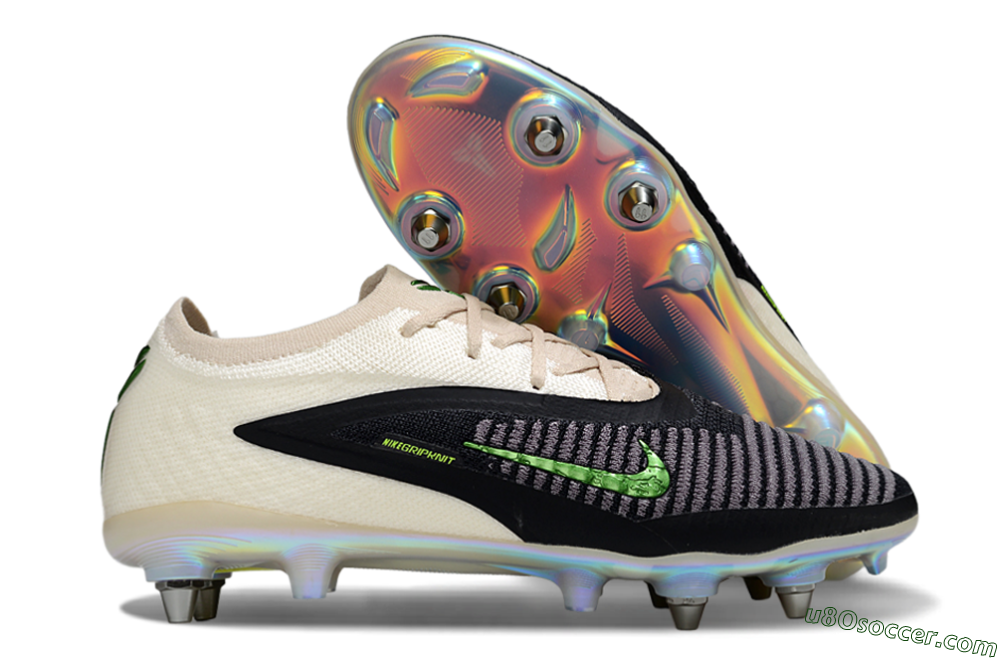 Nike Phantom 6 Low Elite SG Soft Ground Soccer Cleats - Black/Lime Green/Ivory White 1