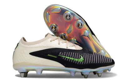 Nike Phantom 6 Low Elite SG Soft Ground Soccer Cleats - Black/Lime Green/Ivory White