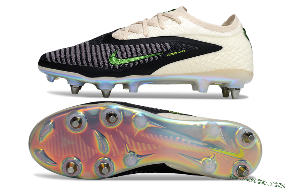 Nike Phantom 6 Low Elite SG Soft Ground Soccer Cleats - Black/Lime Green/Ivory White 0