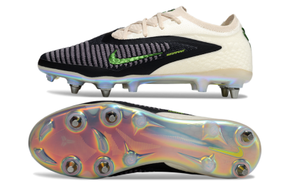 Nike Phantom 6 Low Elite SG Soft Ground Soccer Cleats - Black/Lime Green/Ivory White