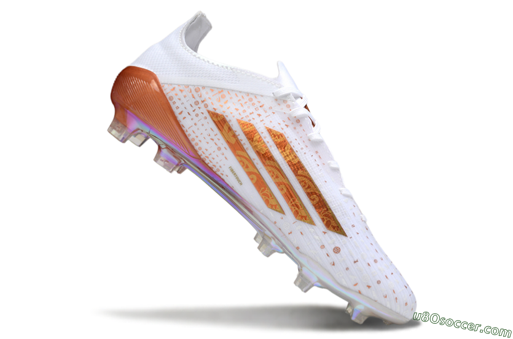 Adidas F50 Pro FG Firm Ground Soccer Cleats - White/Shimmering Orange/Metallic Rose 4