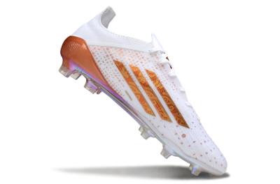 Adidas F50 Pro FG Firm Ground Soccer Cleats - White/Shimmering Orange/Metallic Rose