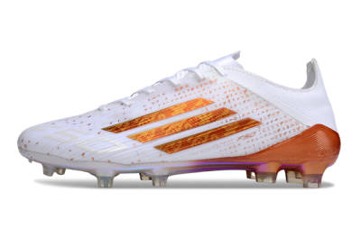 Adidas F50 Pro FG Firm Ground Soccer Cleats - White/Shimmering Orange/Metallic Rose