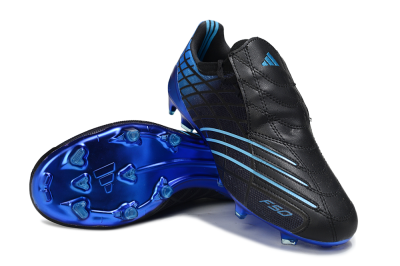 Adidas F50 Pro FG Firm Ground Soccer Cleats - Black/Electric Blue/Stealth Black
