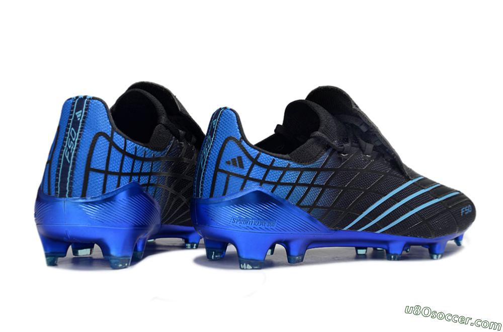 Adidas F50 Pro FG Firm Ground Soccer Cleats - Black/Electric Blue/Stealth Black 6