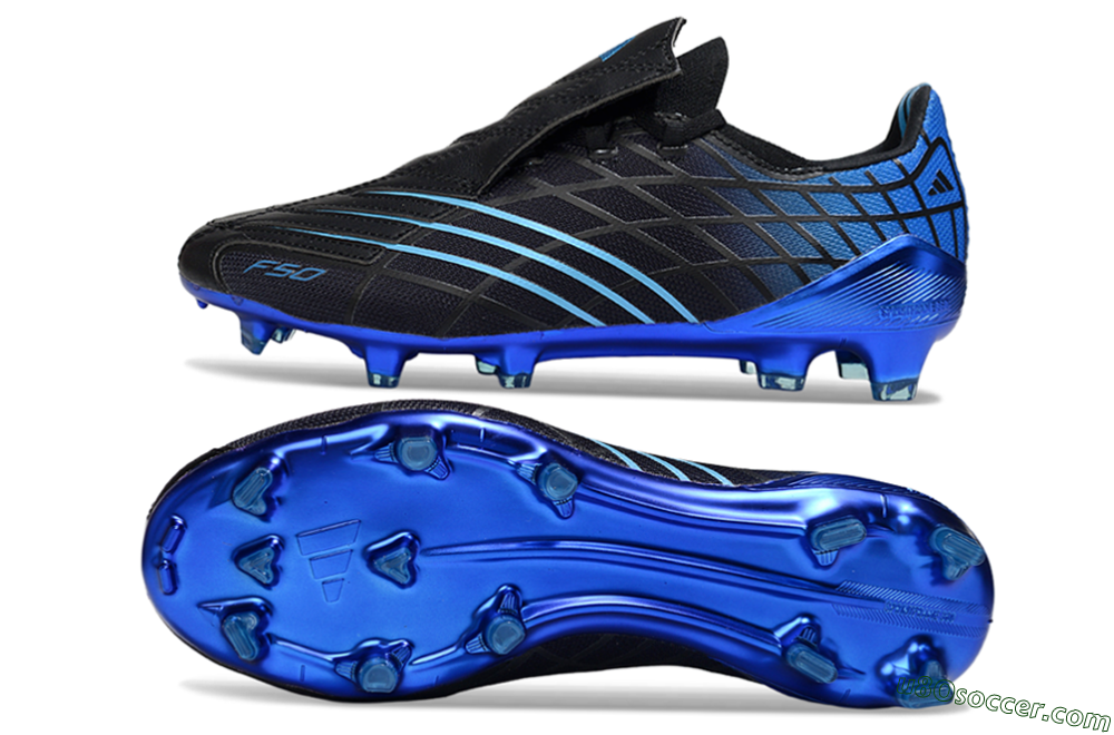 Adidas F50 Pro FG Firm Ground Soccer Cleats - Black/Electric Blue/Stealth Black 0