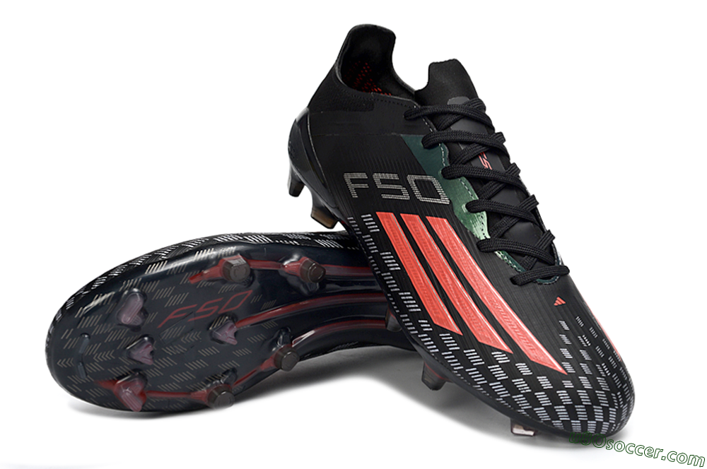 Adidas F50 Pro FG Firm Ground Soccer Cleats - Black/Electric Red/Neon Green 3
