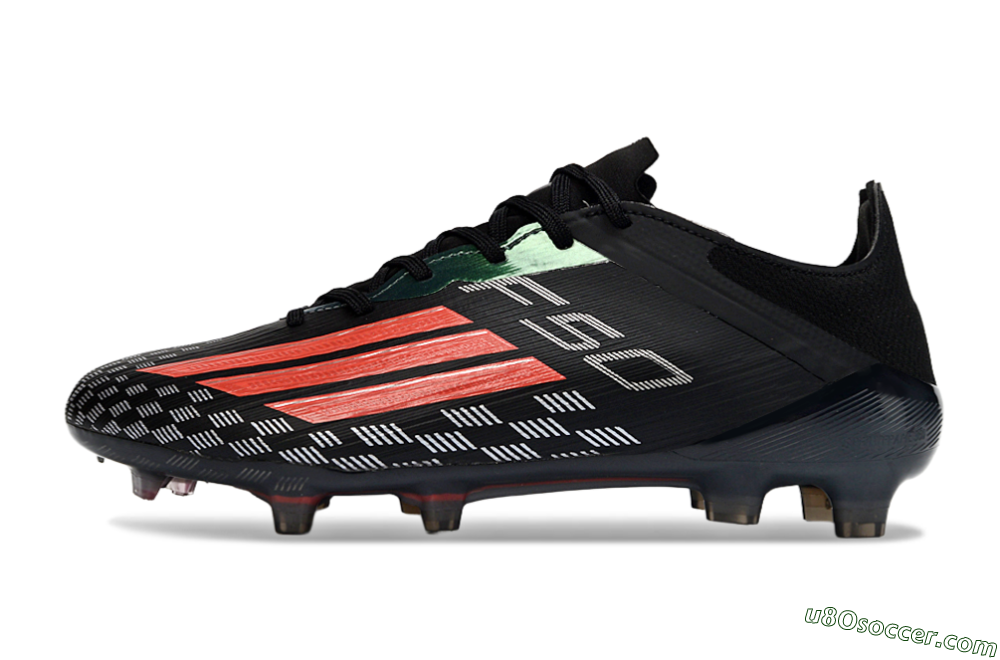 Adidas F50 Pro FG Firm Ground Soccer Cleats - Black/Electric Red/Neon Green 2