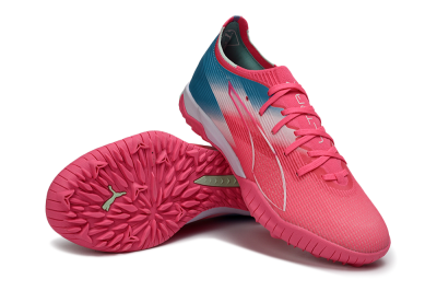 Puma Ultra Ultimate TF Artificial Turf Soccer Shoes - Pink/Coral Pink/Turquoise Blue