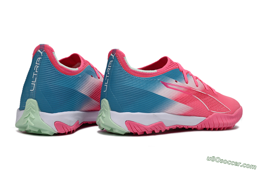 Puma Ultra Ultimate TF Artificial Turf Soccer Shoes - Pink/Coral Pink/Turquoise Blue 6