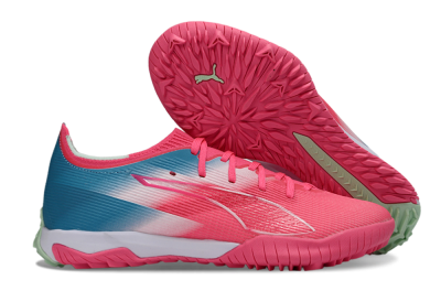 Puma Ultra Ultimate TF Artificial Turf Soccer Shoes - Pink/Coral Pink/Turquoise Blue