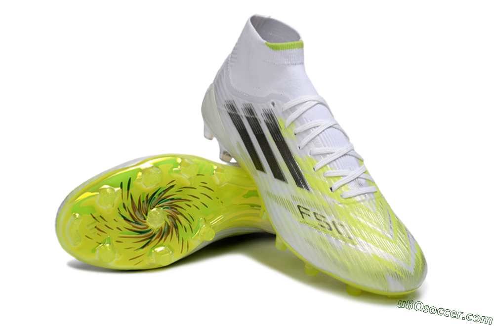 Adidas F50 Pro Mid FG Firm Ground Soccer Cleats - Yellow/Neon Lime/White 3