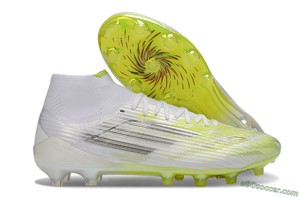 Adidas F50 Pro Mid FG Firm Ground Soccer Cleats - Yellow/Neon Lime/White 1