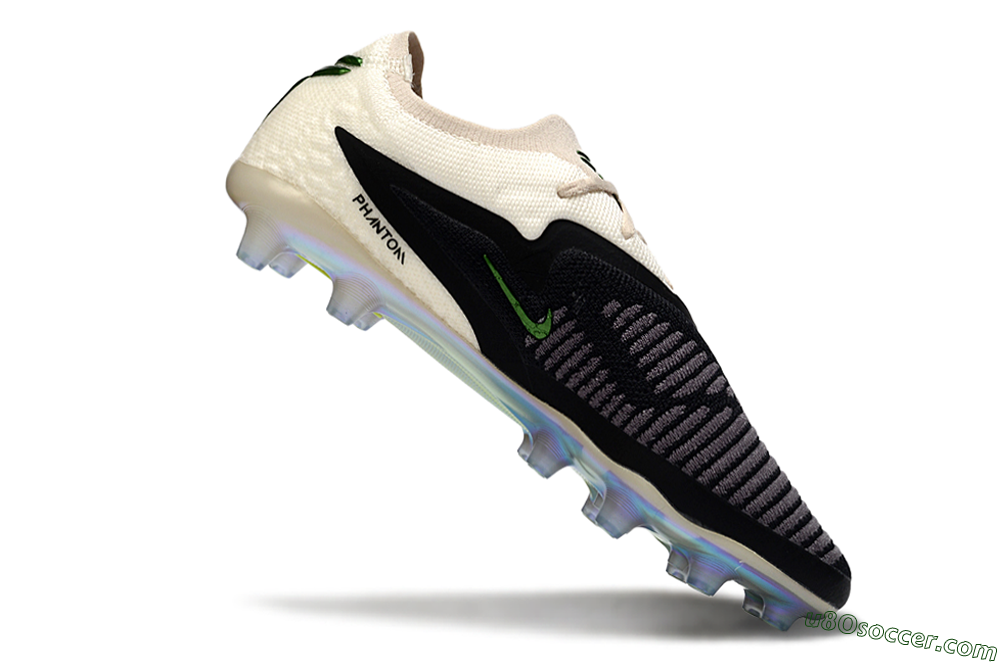 Nike Phantom 6 Low Elite AG Artificial Grass Soccer Cleats - Black/Green Glint/White Frost 4