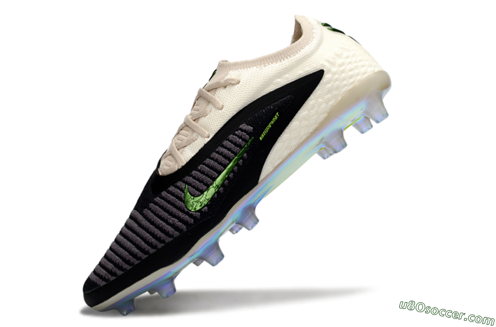 Nike Phantom 6 Low Elite AG Artificial Grass Soccer Cleats - Black/Green Glint/White Frost 5