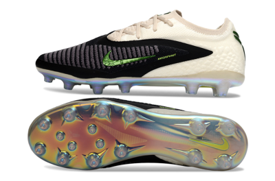 Nike Phantom 6 Low Elite AG Artificial Grass Soccer Cleats - Black/Green Glint/White Frost